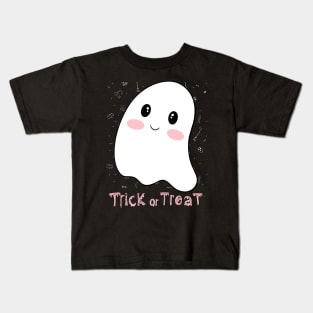 Trick or treat Funny cute Scary ghost Halloween cute scary little ghost Kids T-Shirt